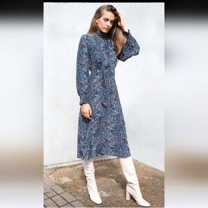 Cefinn Dakota Leopard Silk Dress